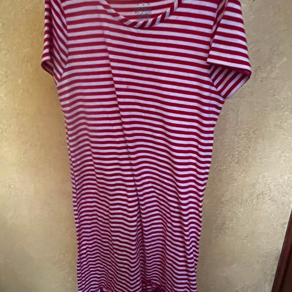 Red and White Striped Dress